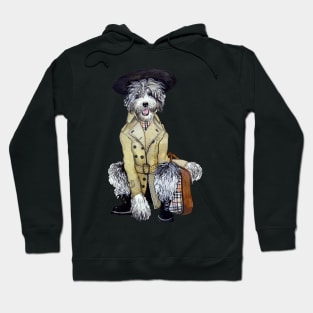 Sheepadoodle wearing trenchcoat Hoodie